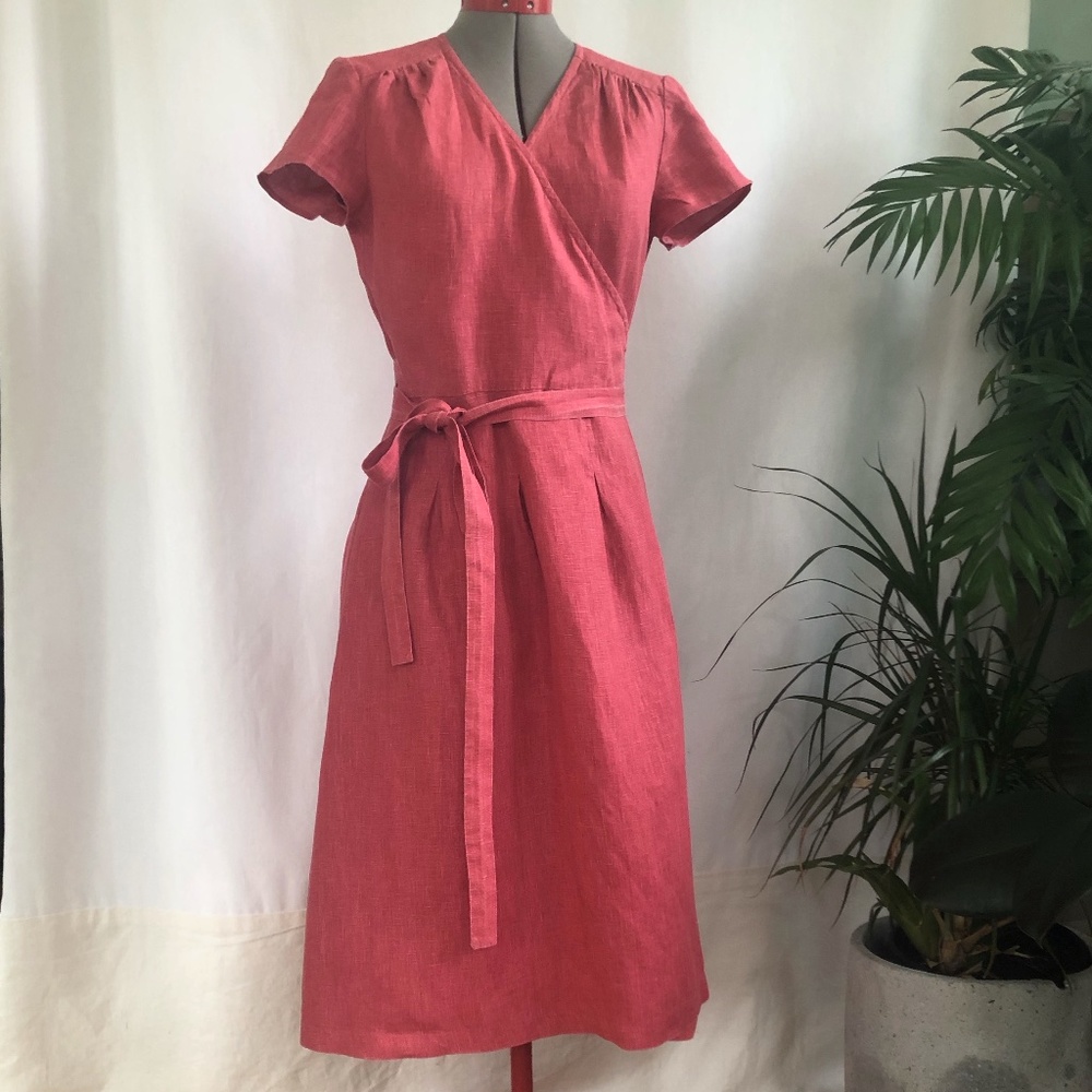 Boden Red Wrap Midi Dress